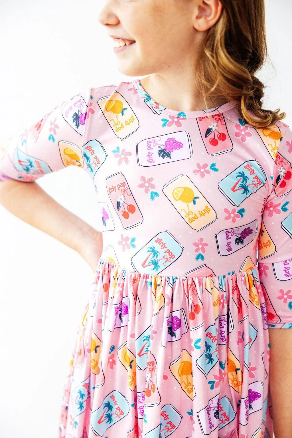Girly Pop 3/4 Sleeve Pocket Twirl Dress - Image 5