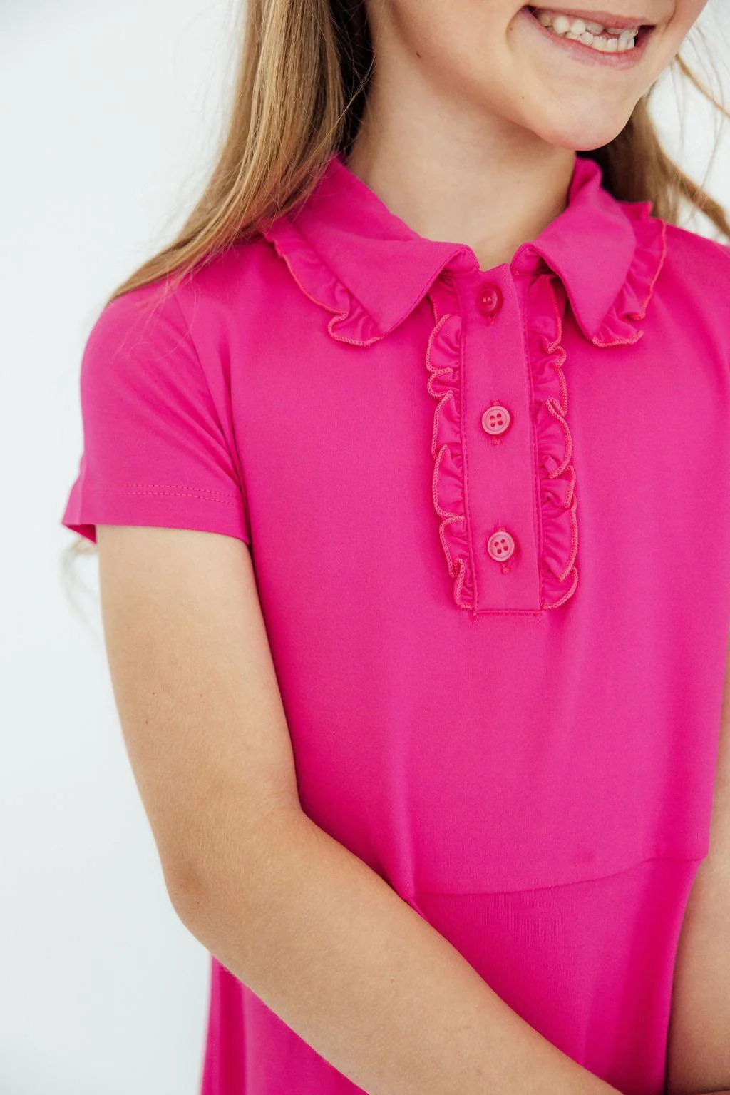 Hot Pink S/S Polo Dress - Image 3