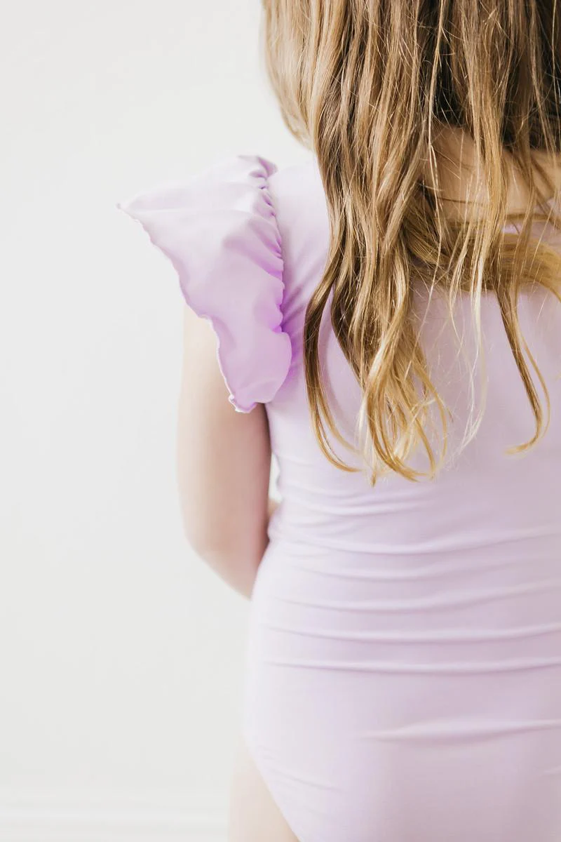 Lavender S/S Flutter Sleeve Leotard - Image 3