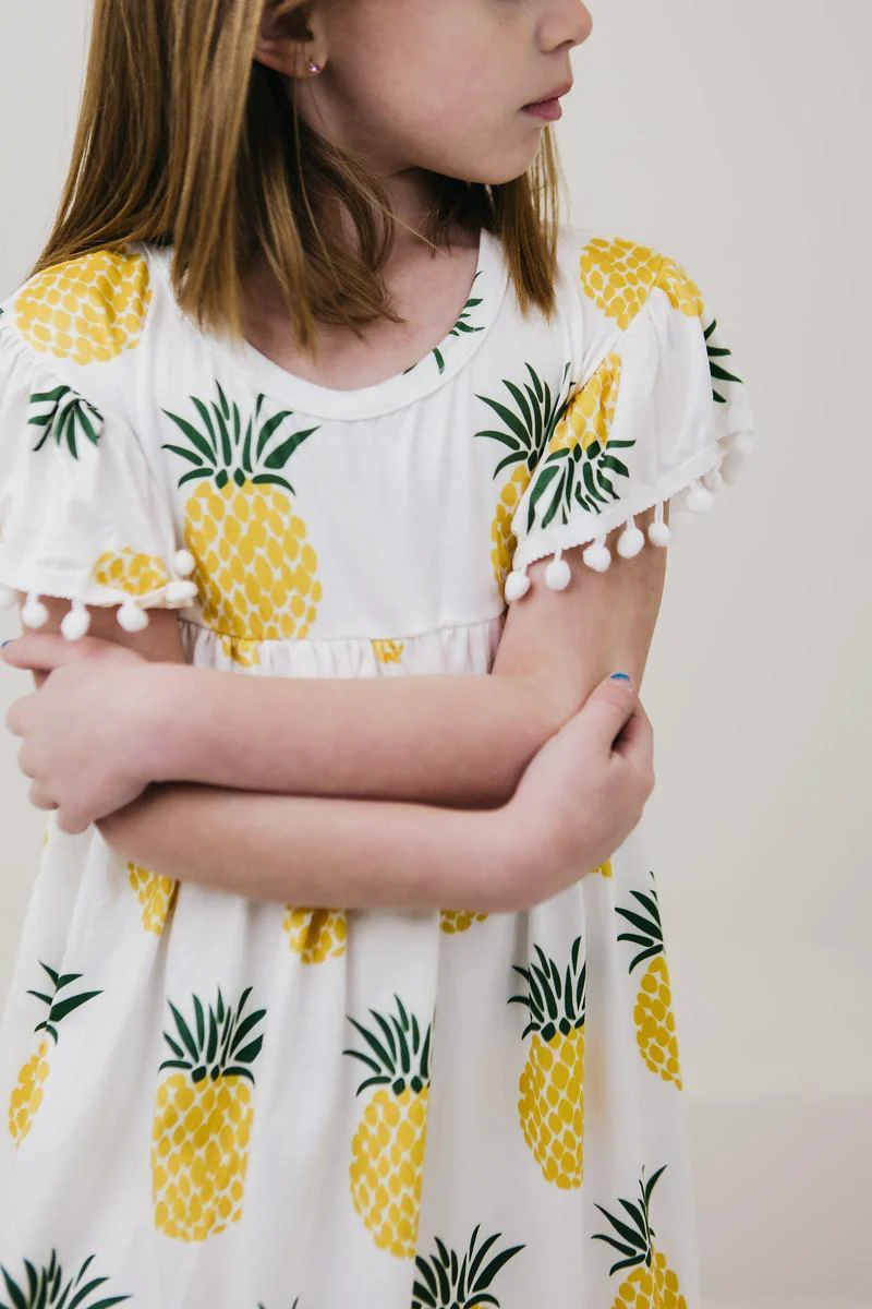 SALE Pineapple Pom Pom Dress - Image 6