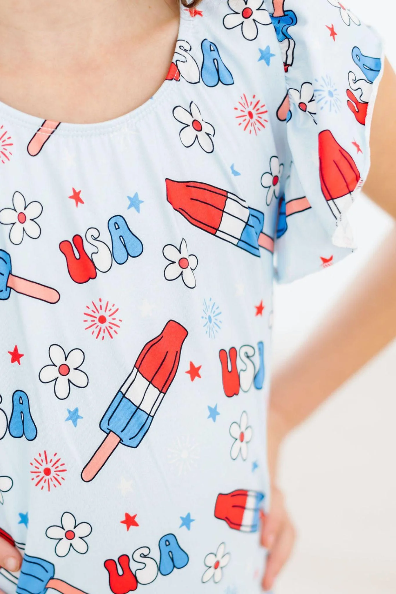 SALE Proudly Patriotic S/S Flutter Sleeve Leotard - Image 5