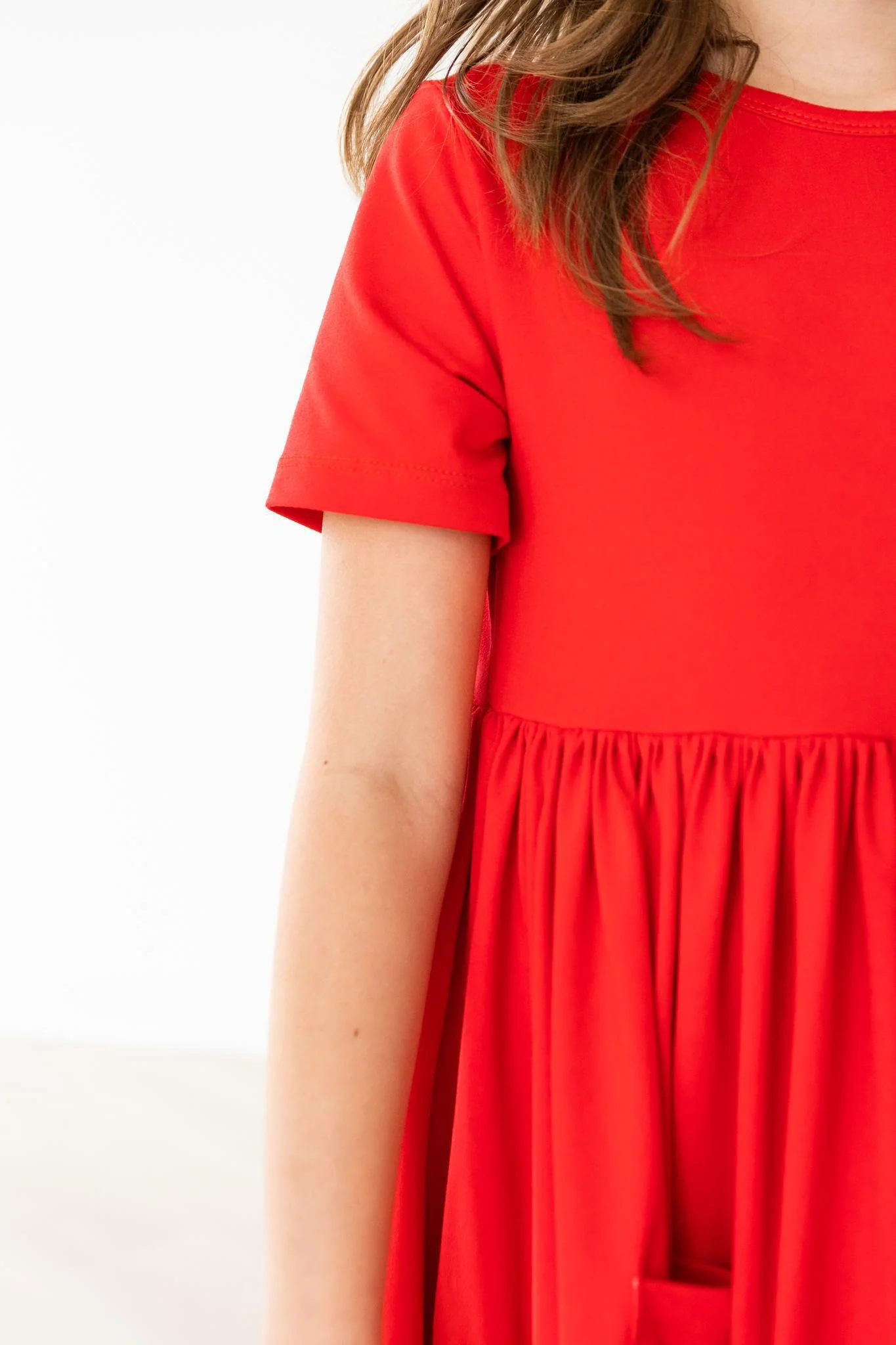 Red S/S Pocket Twirl Dress - Image 5