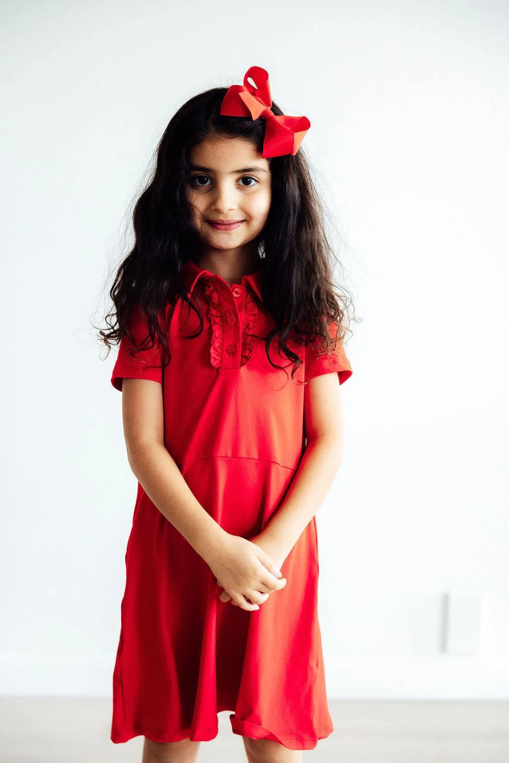 Red S/S Polo Dress - Image 3