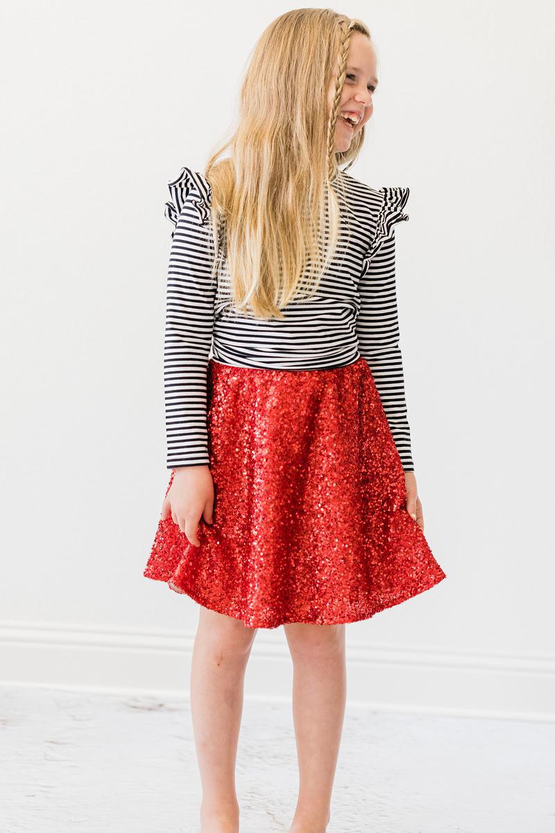 Red Sequin Twirl Skort - Image 6