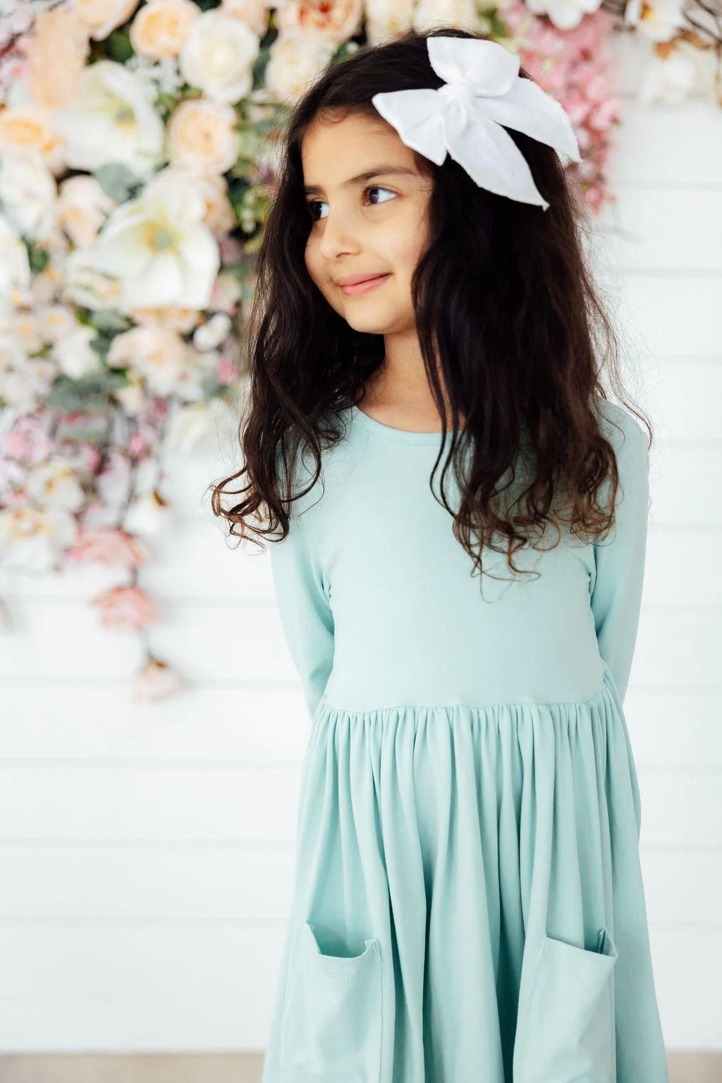 Sage 3/4 Sleeve Pocket Twirl Dress - Image 5