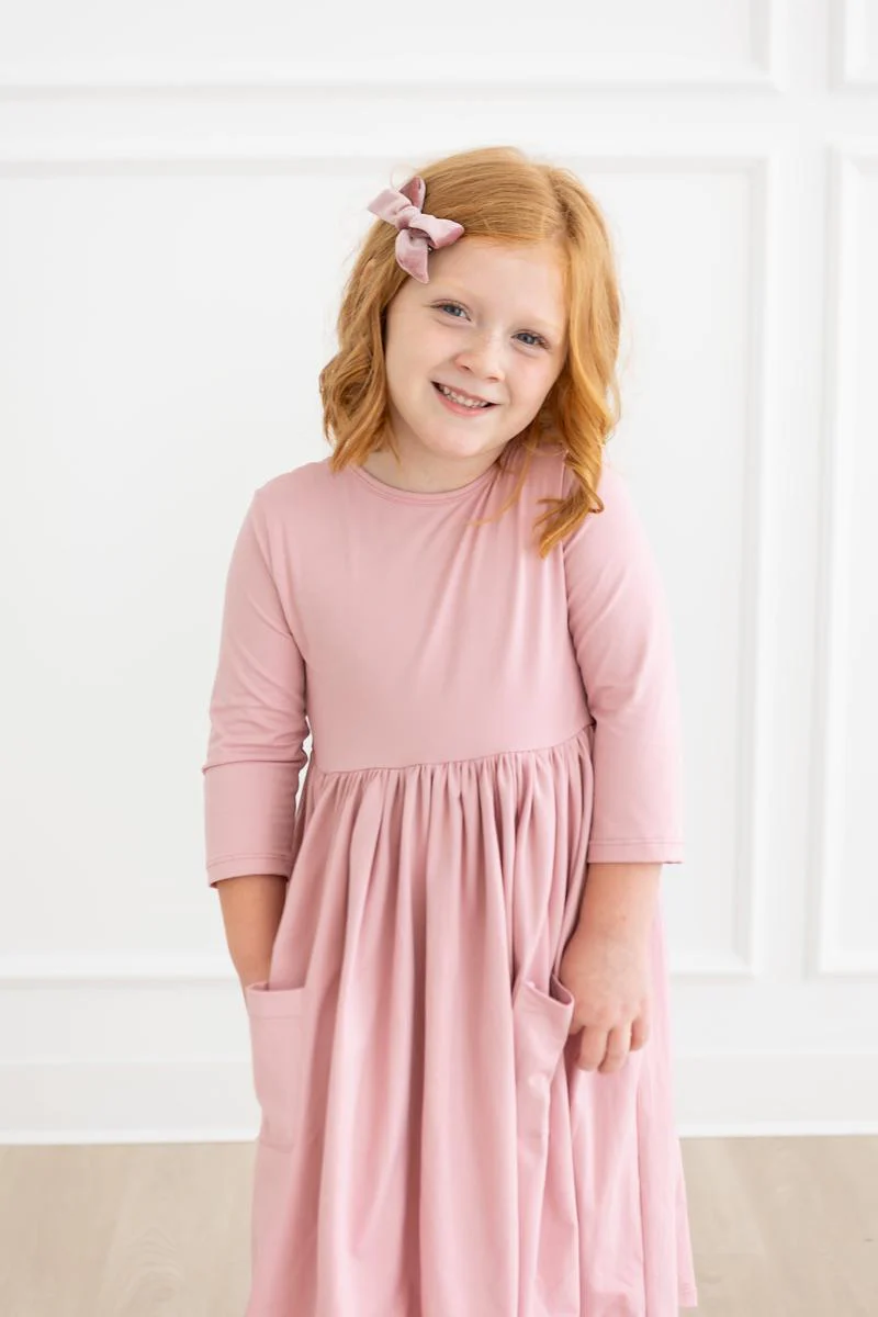 Vintage Pink 3/4 Sleeve Pocket Twirl Dress - Image 6