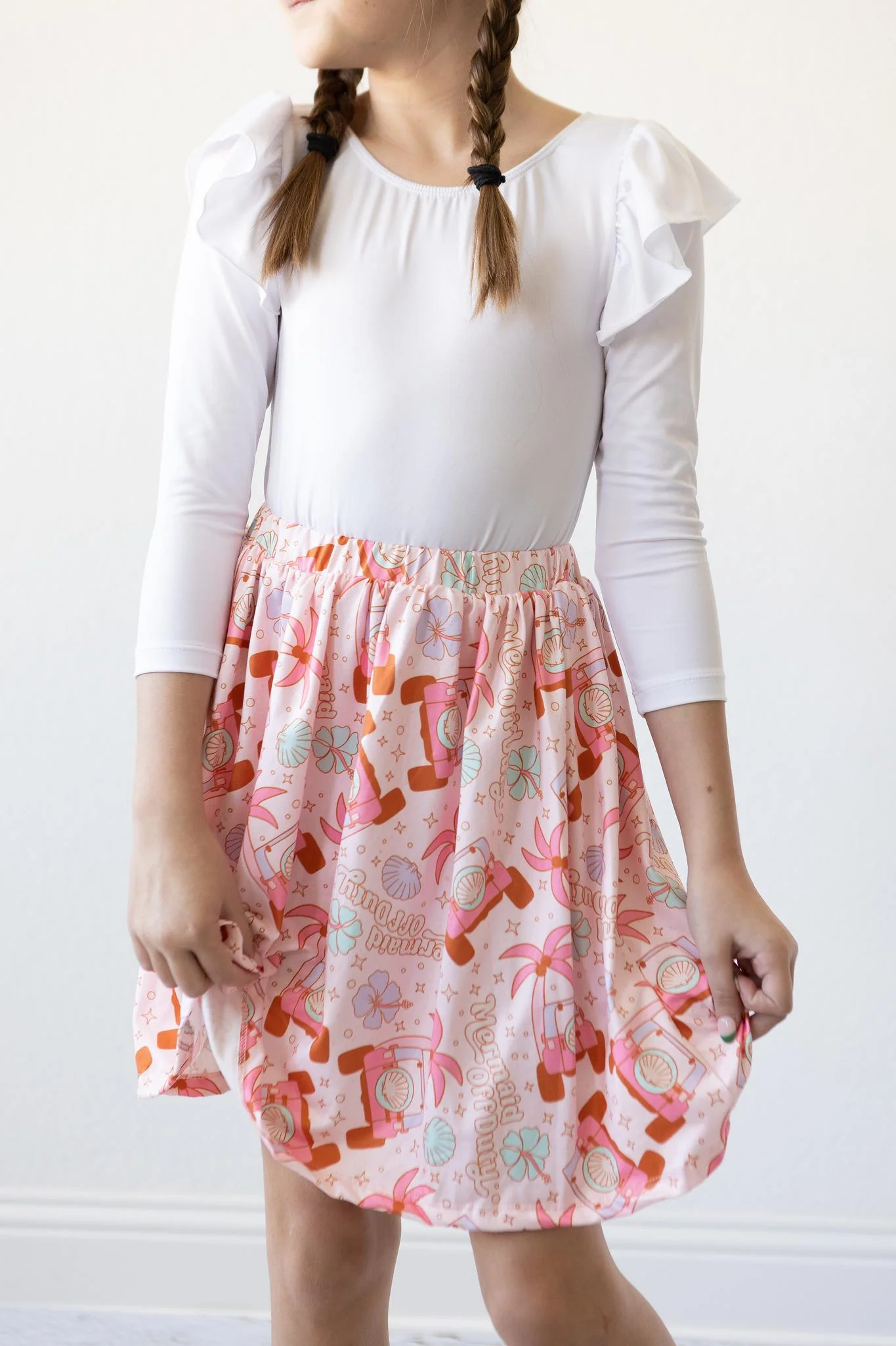 White L/S Flutter Sleeve Leotard - Image 3